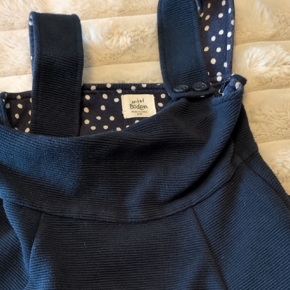 Mini Boden Navy Polka Dot Dress